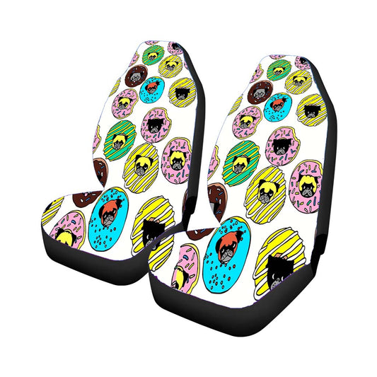 Pug Donuts Pattern Universal Fit Car Seat Covers