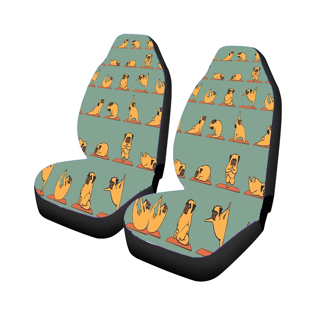 Pug Yoga Pattern car Seat Covers