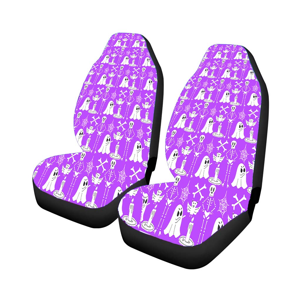Purple Pattern Halloween Ghost Skeleton car Seat Covers