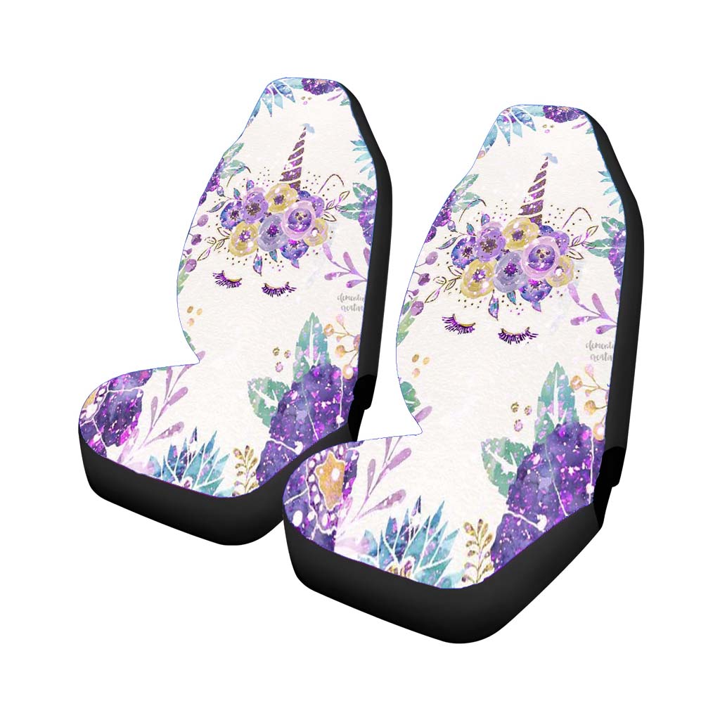 Purple Unicorn Watercolor car Seat Covers