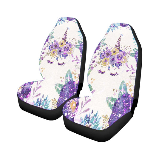 Purple Unicorn Watercolor Car Seat Covers Universal Fit