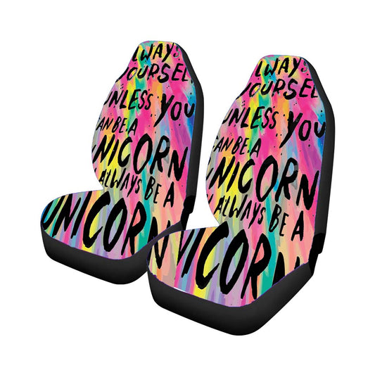 Rainbow Unicorn Quote Car Seat Covers Universal Fit