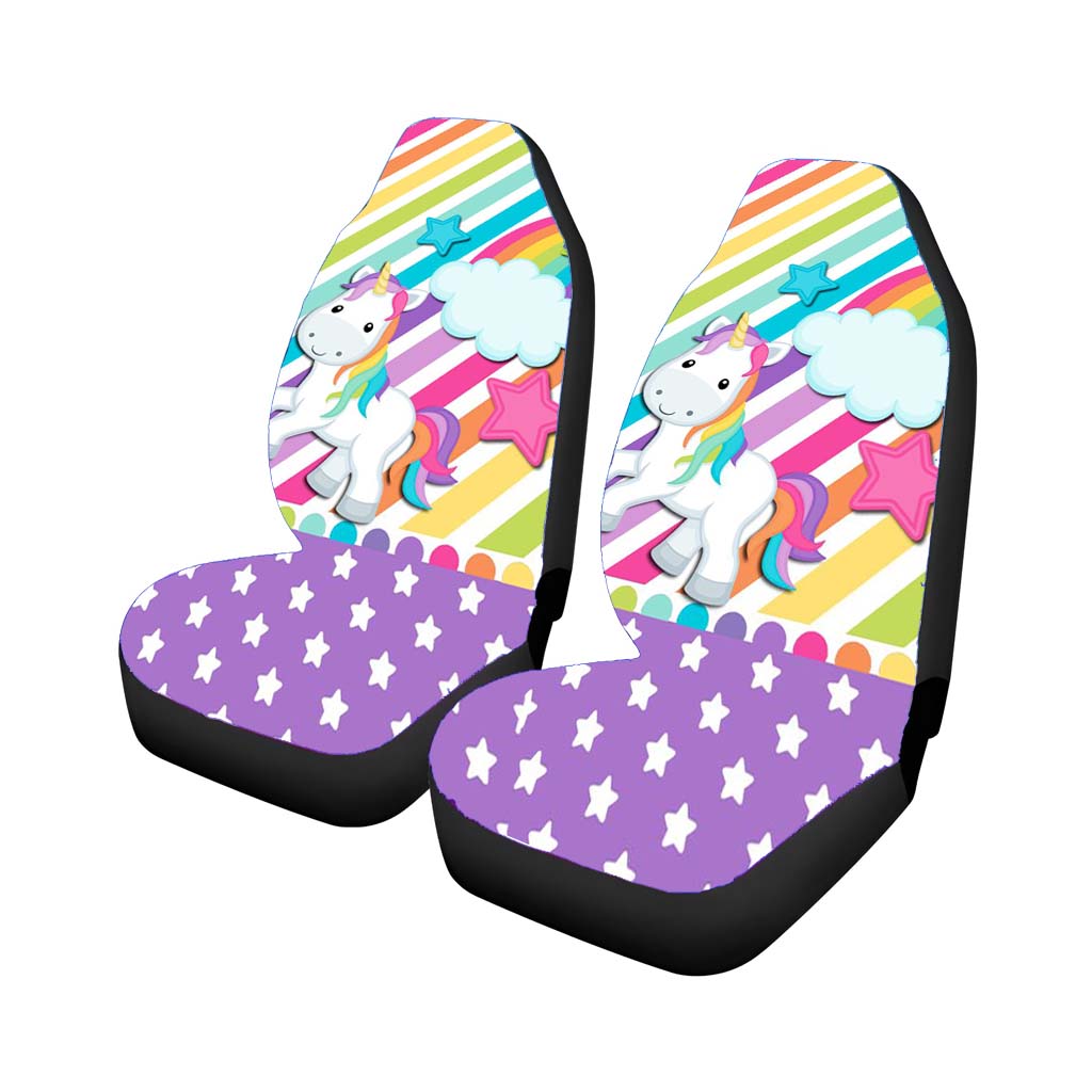 Rainbow Unicorn Stripe Colorfull car Seat Covers
