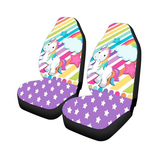Rainbow Unicorn Stripe Colorfull Car Seat Covers Universal Fit