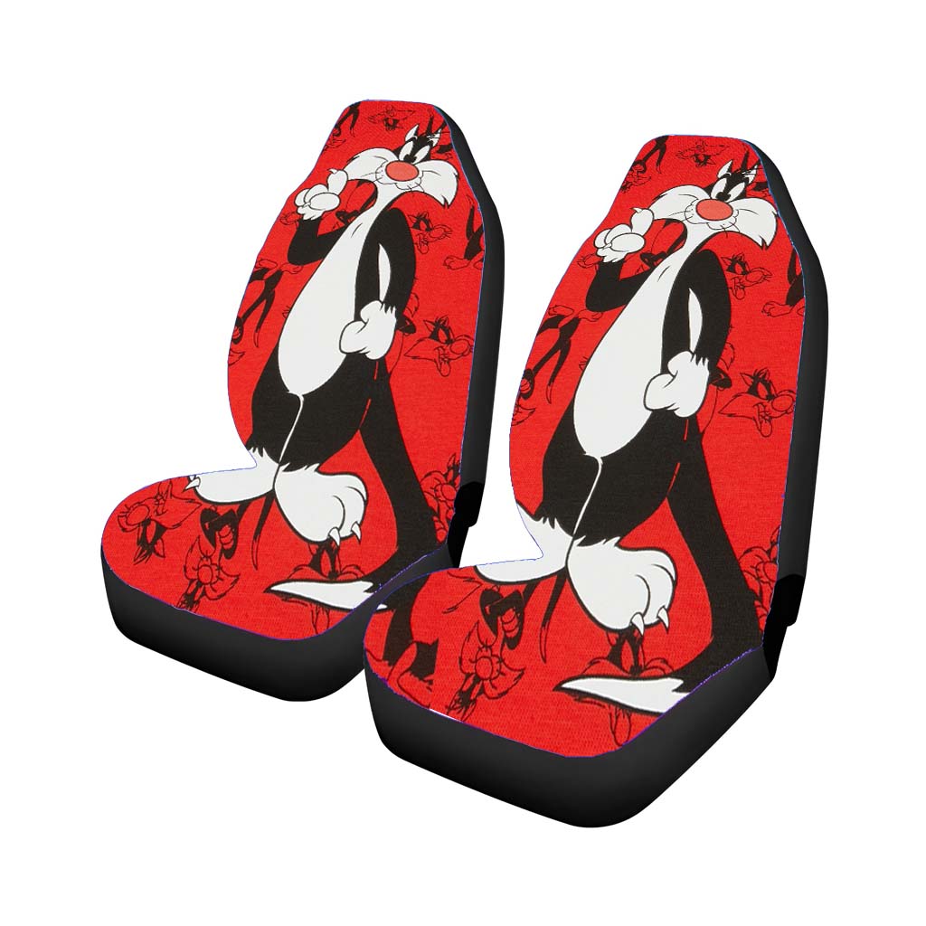 Red Pattern Sylvester car Seat Covers