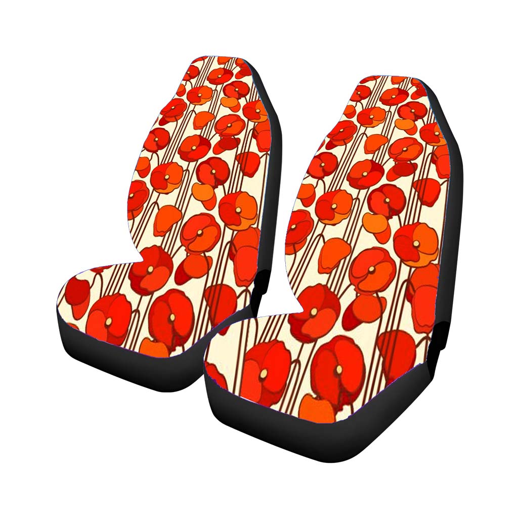 Red Poppy Flower car Seat Covers