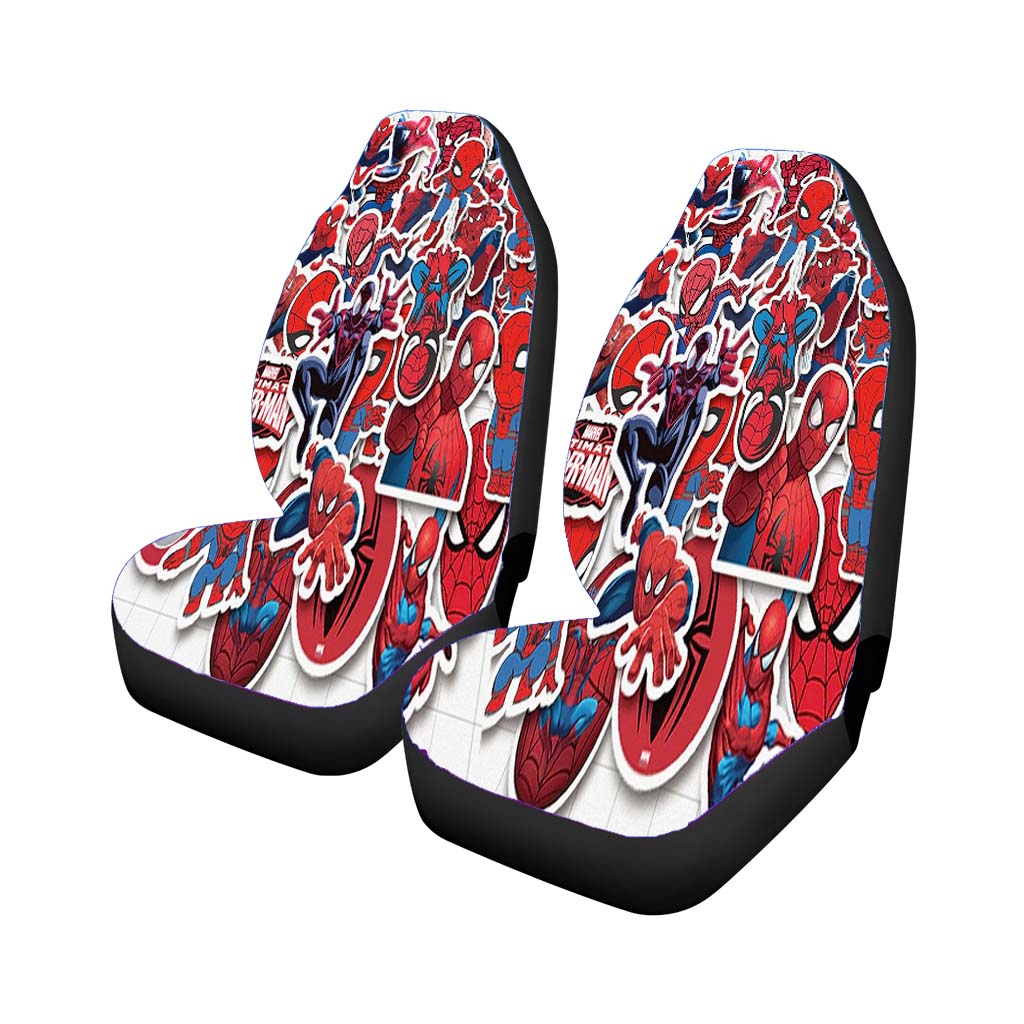 Red Spiderman Cartoon Movie Comic Sticker Collection car Seat Covers