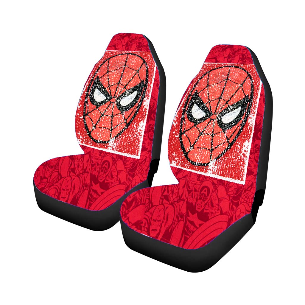 Red Spiderman Marvel Superheroes Doodles 2 car Seat Covers