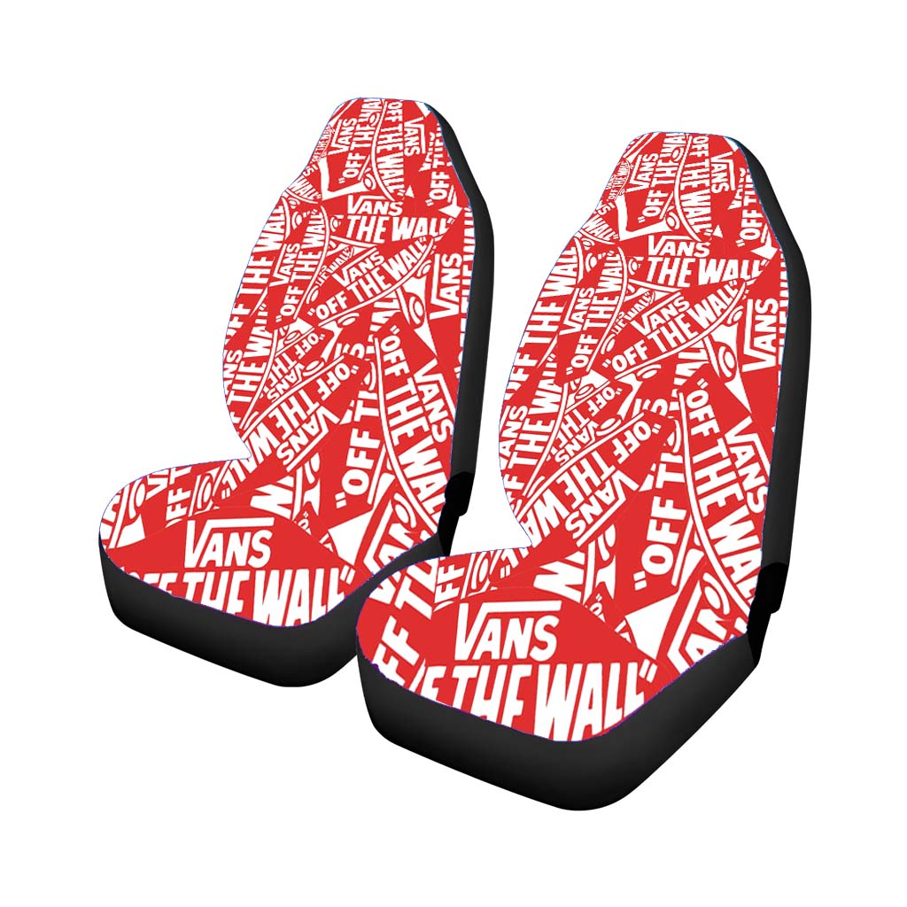 Red White Vans Logo Pattern car Seat Covers