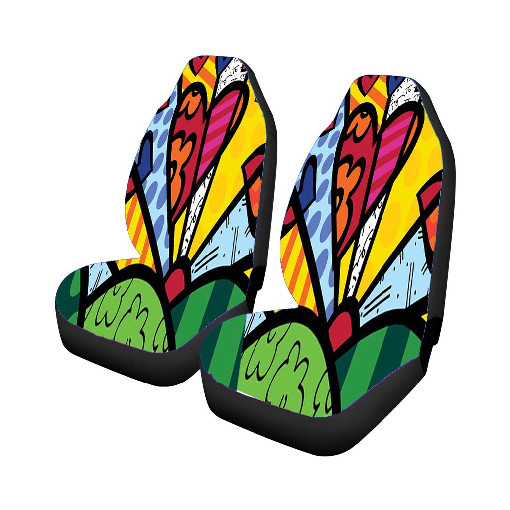 Romero Britto Pop Hearts Wallpaper car Seat Covers