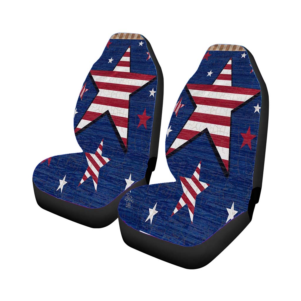 Rustic Patriotic Star car Seat Covers