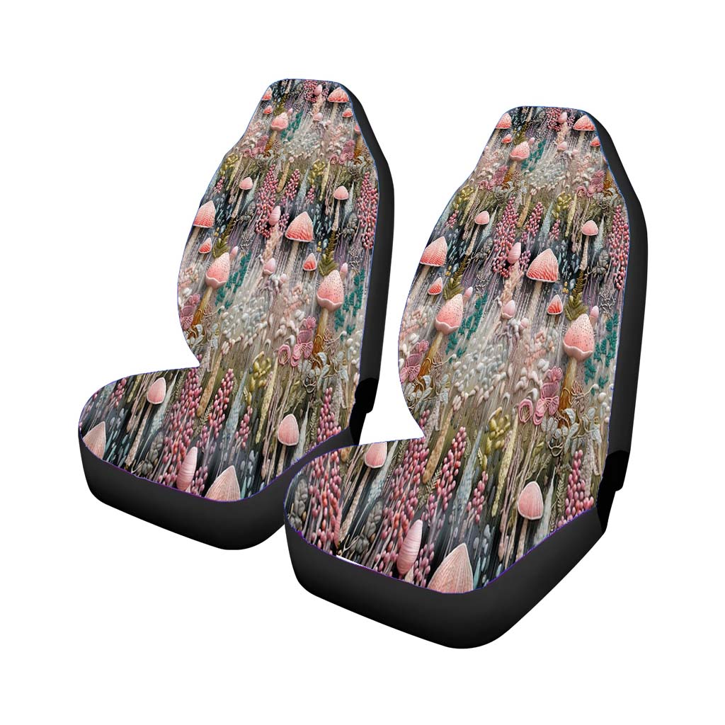 Sage Green Blue Mushroom car Seat Covers