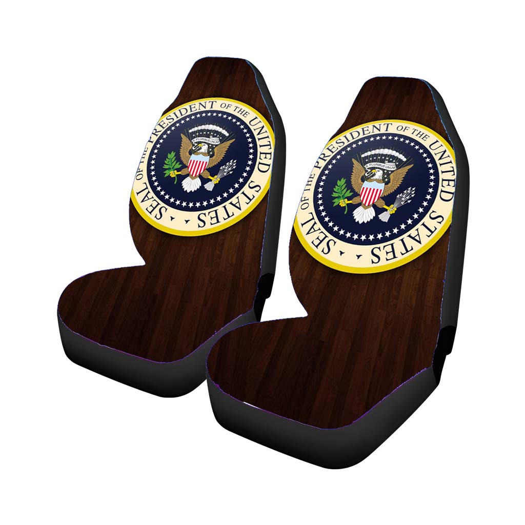 Shield United States President Wood Logo car Seat Covers