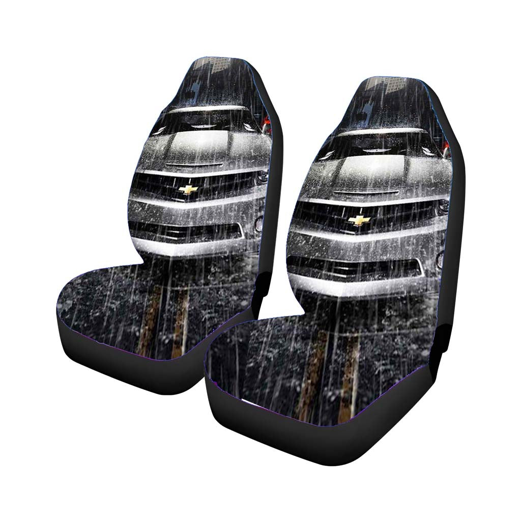 Silver Chevrolet Camaro car Seat Covers