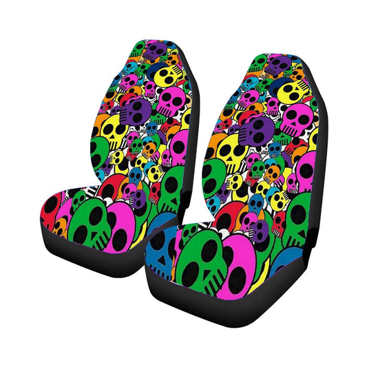 Skulls Multicolor Pattern Collage Car Seat Covers