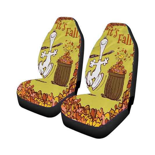 Snoopy And Woodstock Fall Car Seat Covers
