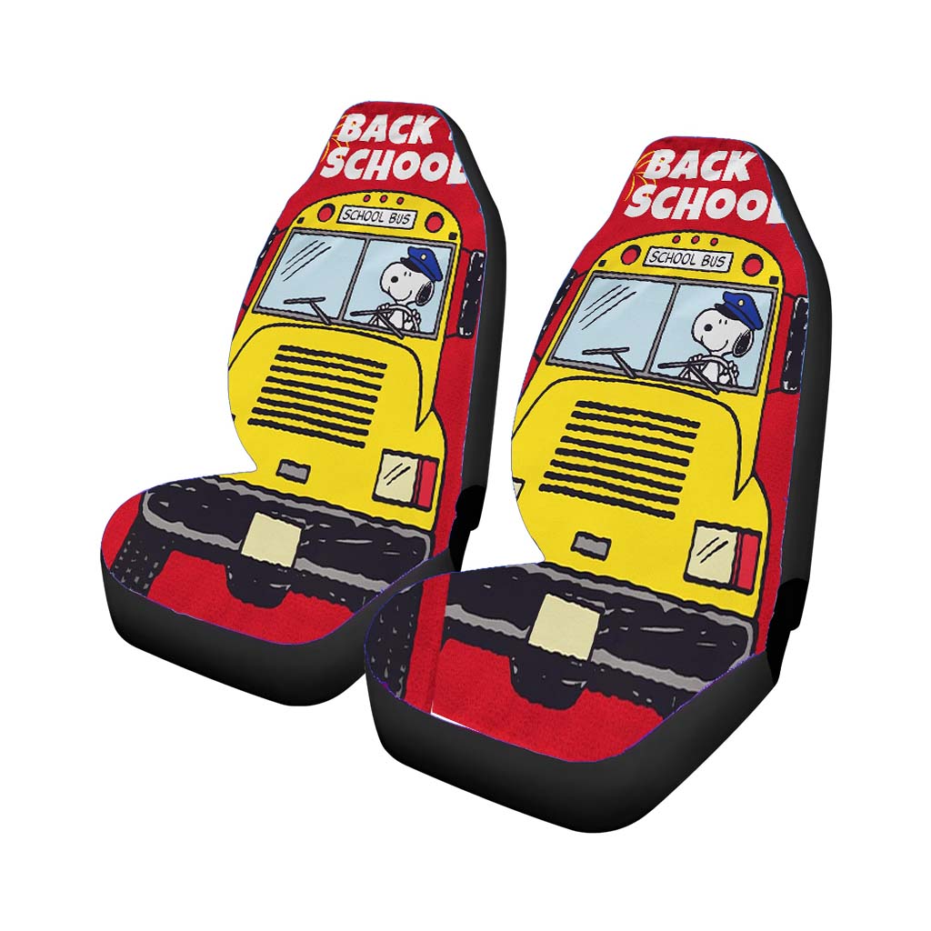 Snoopy Back To School 2 car Seat Covers