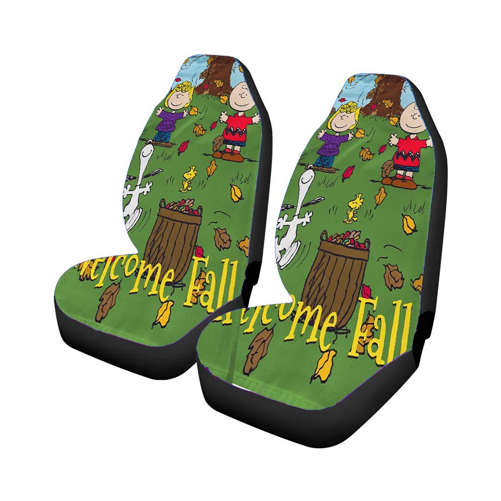 Snoopy Charlie Brown Welcome Fall car Seat Covers