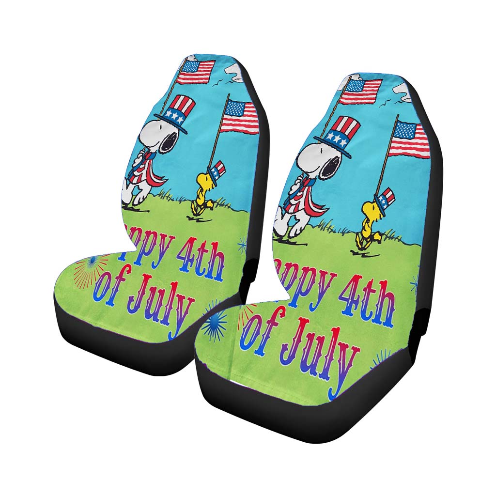 Snoopy Patriotic July 4Th car Seat Covers