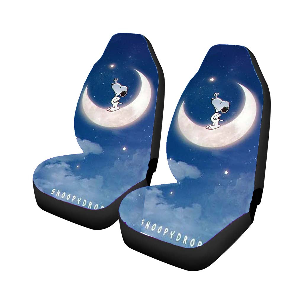 Snoopy Peanuts In Moon car Seat Covers