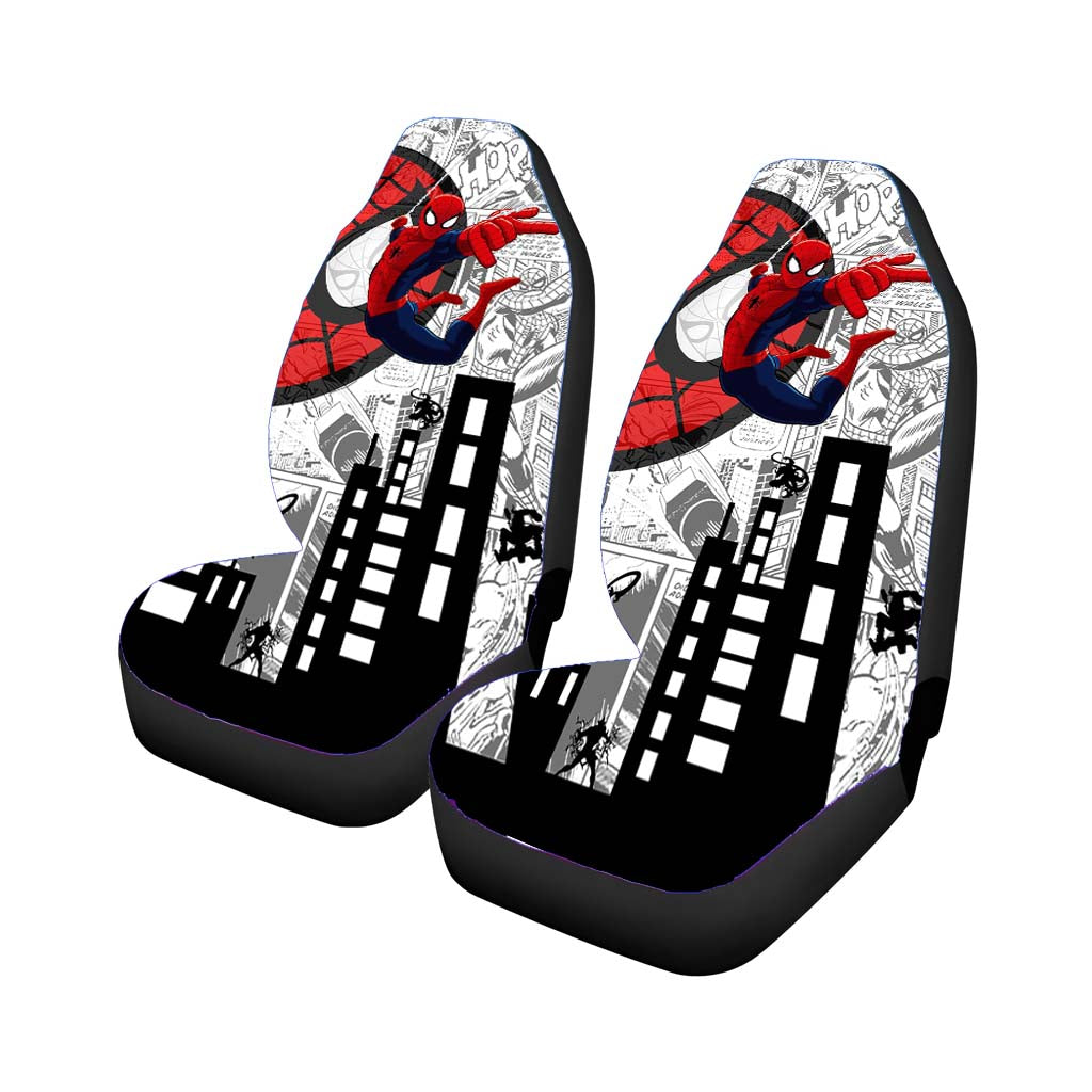 Spiderman In The City Doodle Comic car Seat Covers