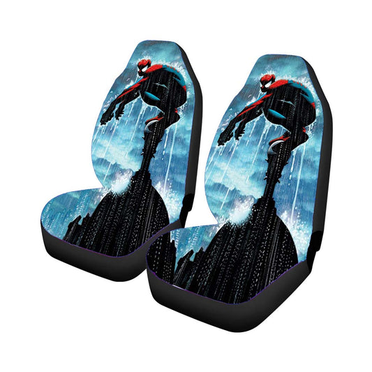 Spiderman In The Middle Of The Rain Car Seat Covers Universal Fit