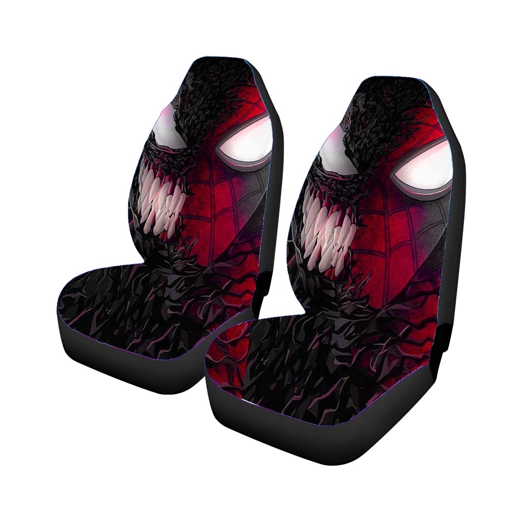 Spiderman X Venom Mask Face Wallpapers car Seat Covers