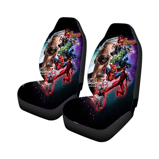 Stan Lee And The Marvel Painting Character Car Seat Covers Universal Fit