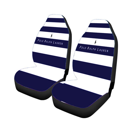Stripe White Blue Polo Ralph Lauren Logo Car Seat Covers