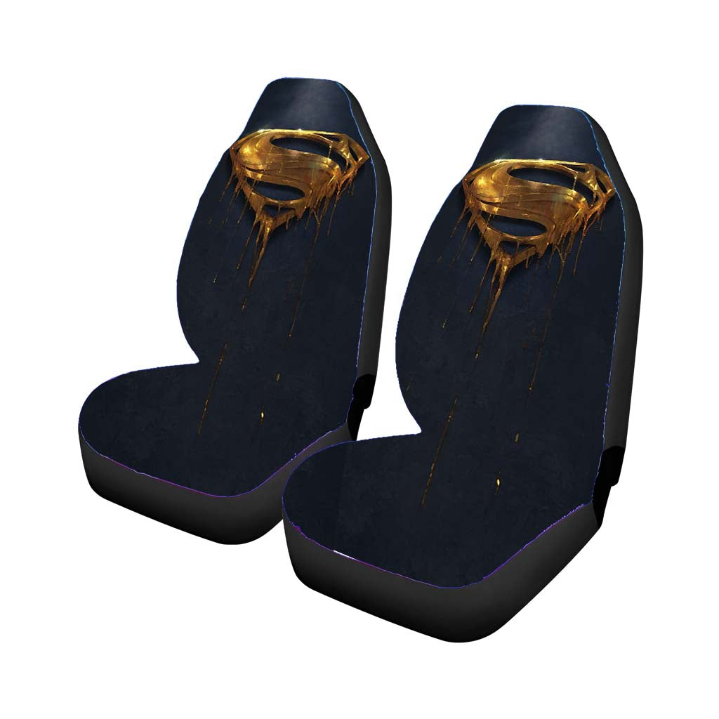 Superman Melted Gold Logo car Seat Covers