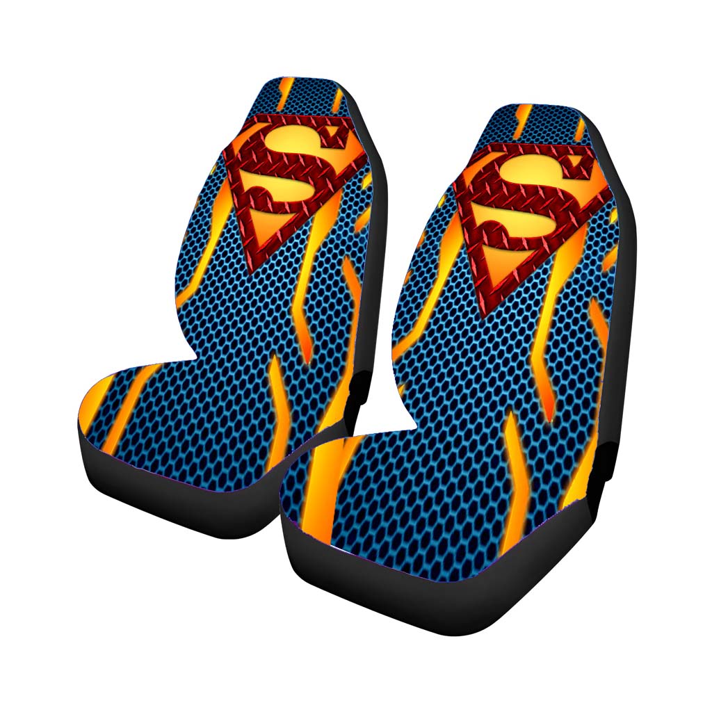 Superman Power Suit Blue Gold Logo car Seat Covers