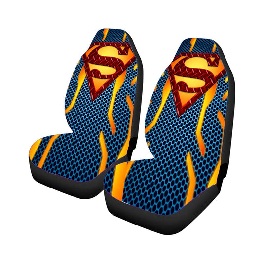 Superman Power Suit Blue Gold Logo Car Seat Covers Universal Fit