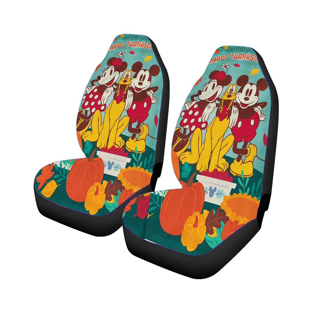 Thanksgiving Feast Mickey Mouse And Minnie Mouse car Seat Covers
