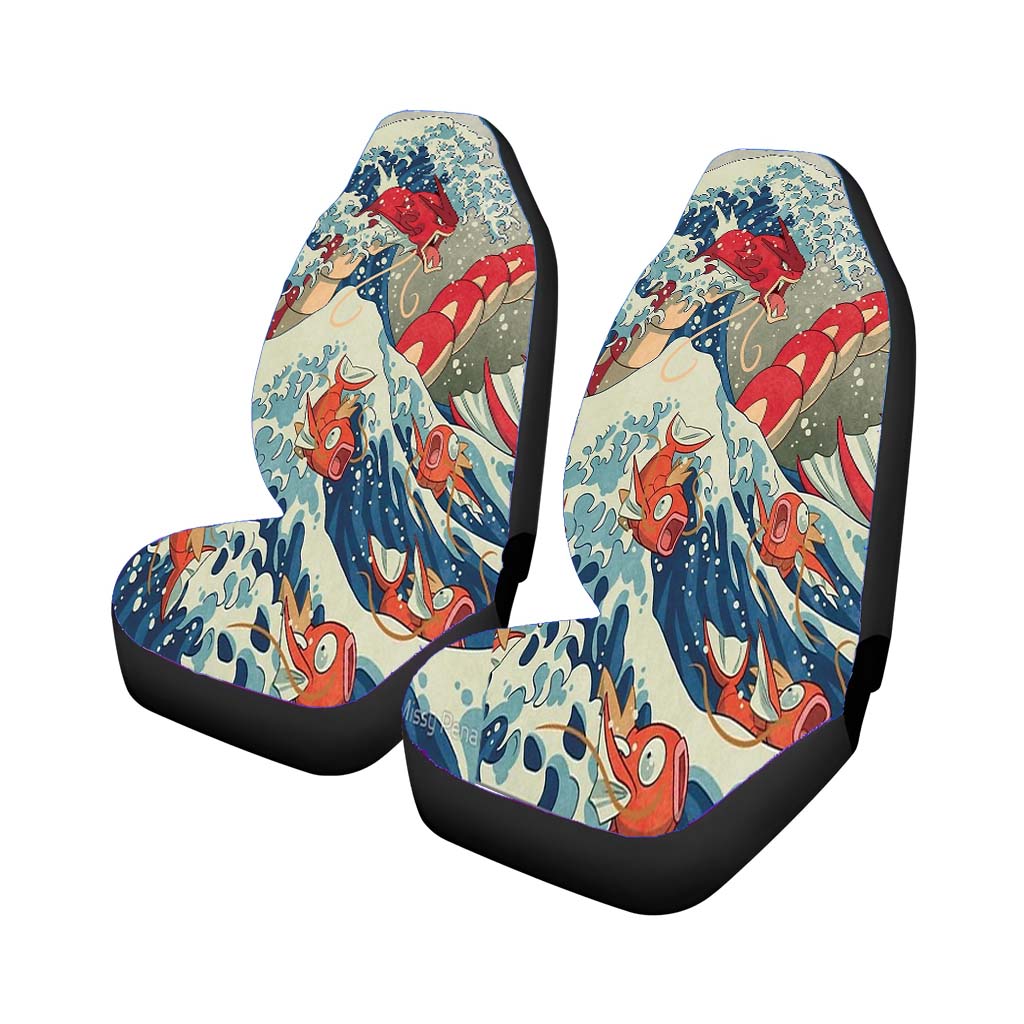 The Great Wave Off Kanto Red car Seat Covers