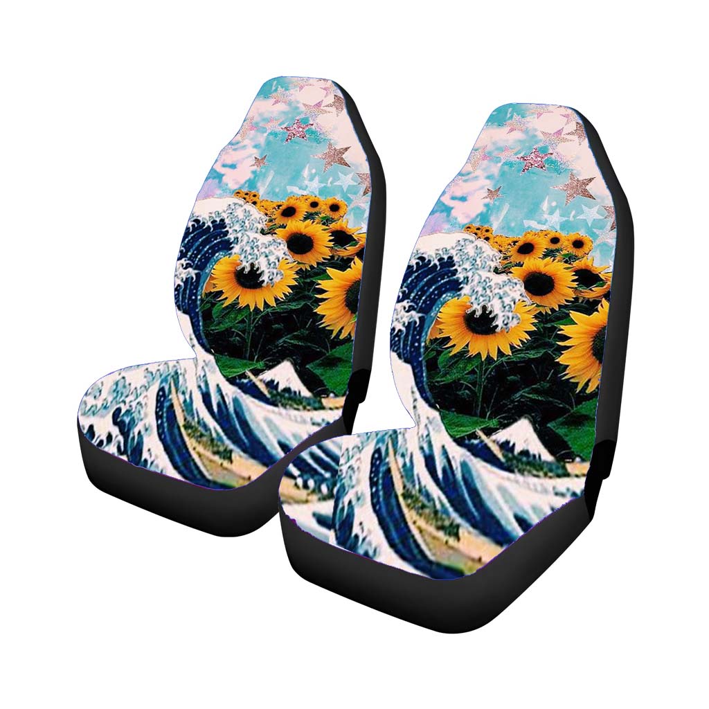 The Waves Sun Flowers And Star Collage car Seat Covers