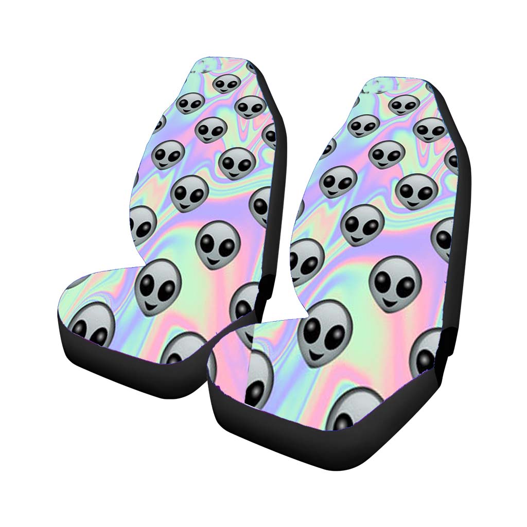 Tie Dye Alien Emoji car Seat Covers