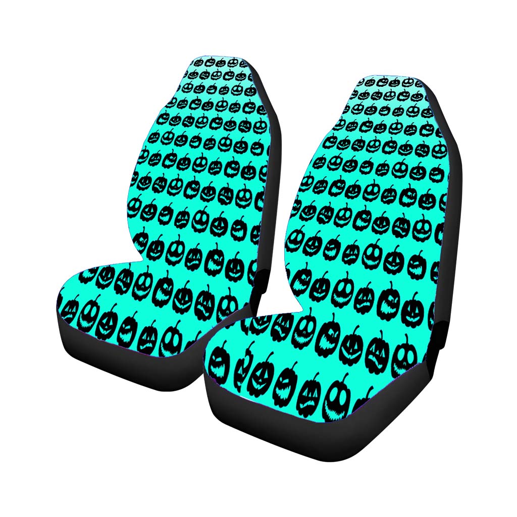 Turquoise Pumpkins Pattern Silhouette Collections car Seat Covers