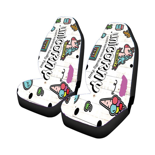 Unicorny Clip Art Handrawn Font Car Seat Covers Universal Fit