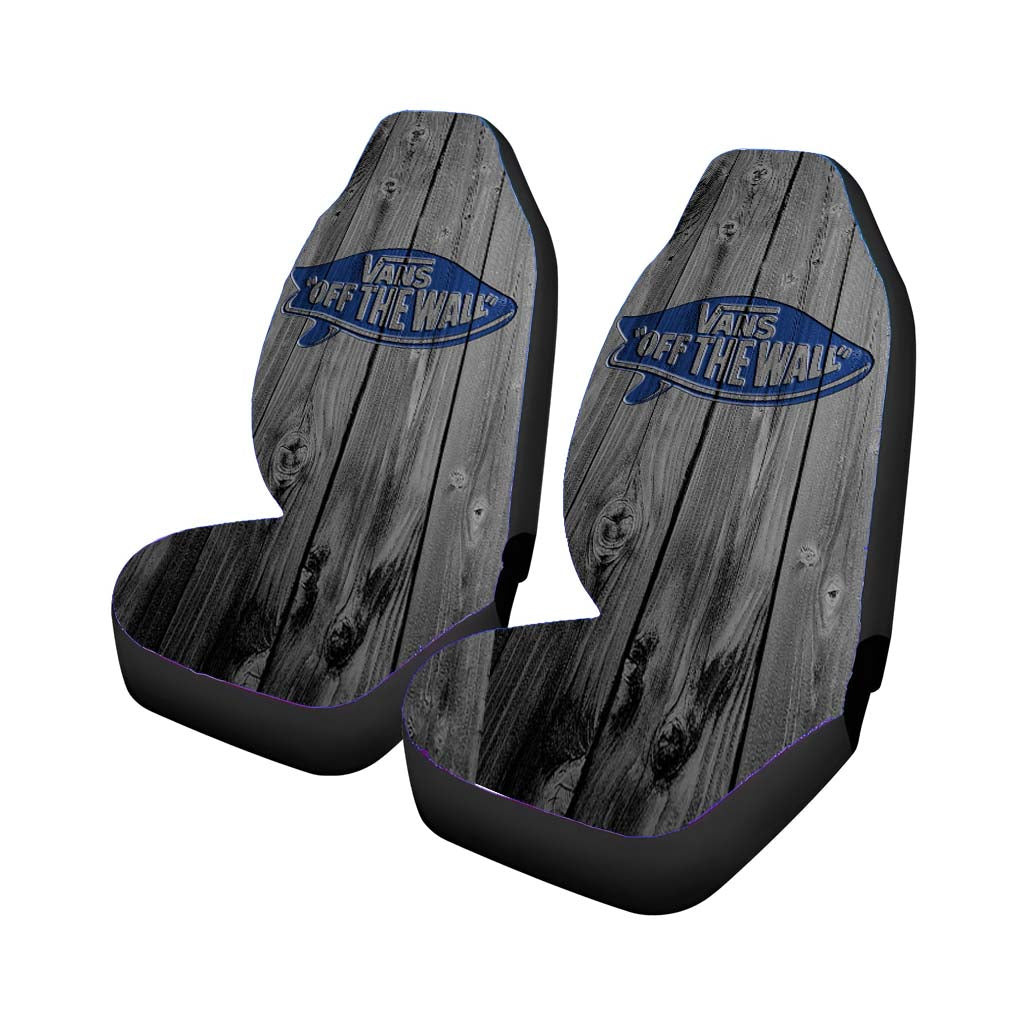 Vans Off The Wall Logo Dark Wood car Seat Covers