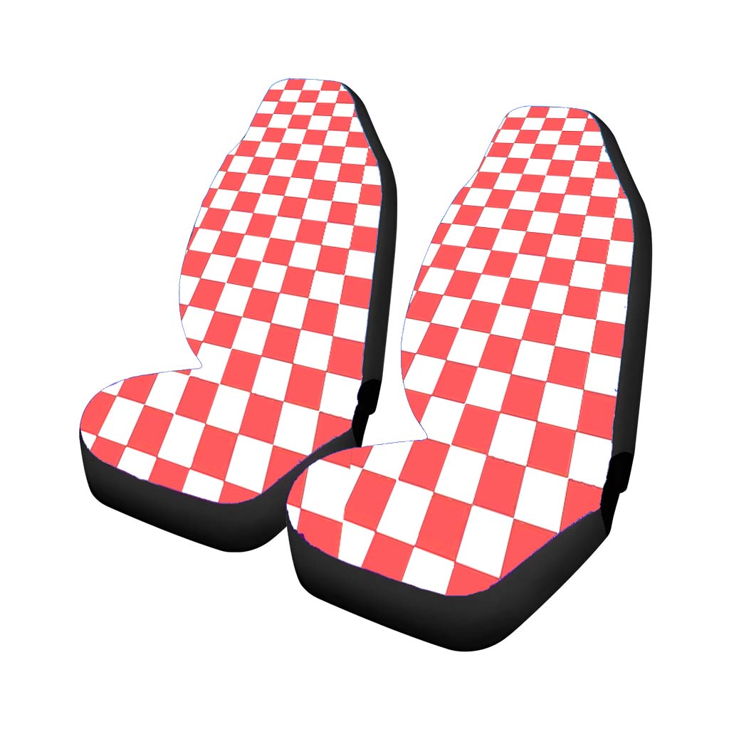 Vans Pink And White Squares car Seat Covers