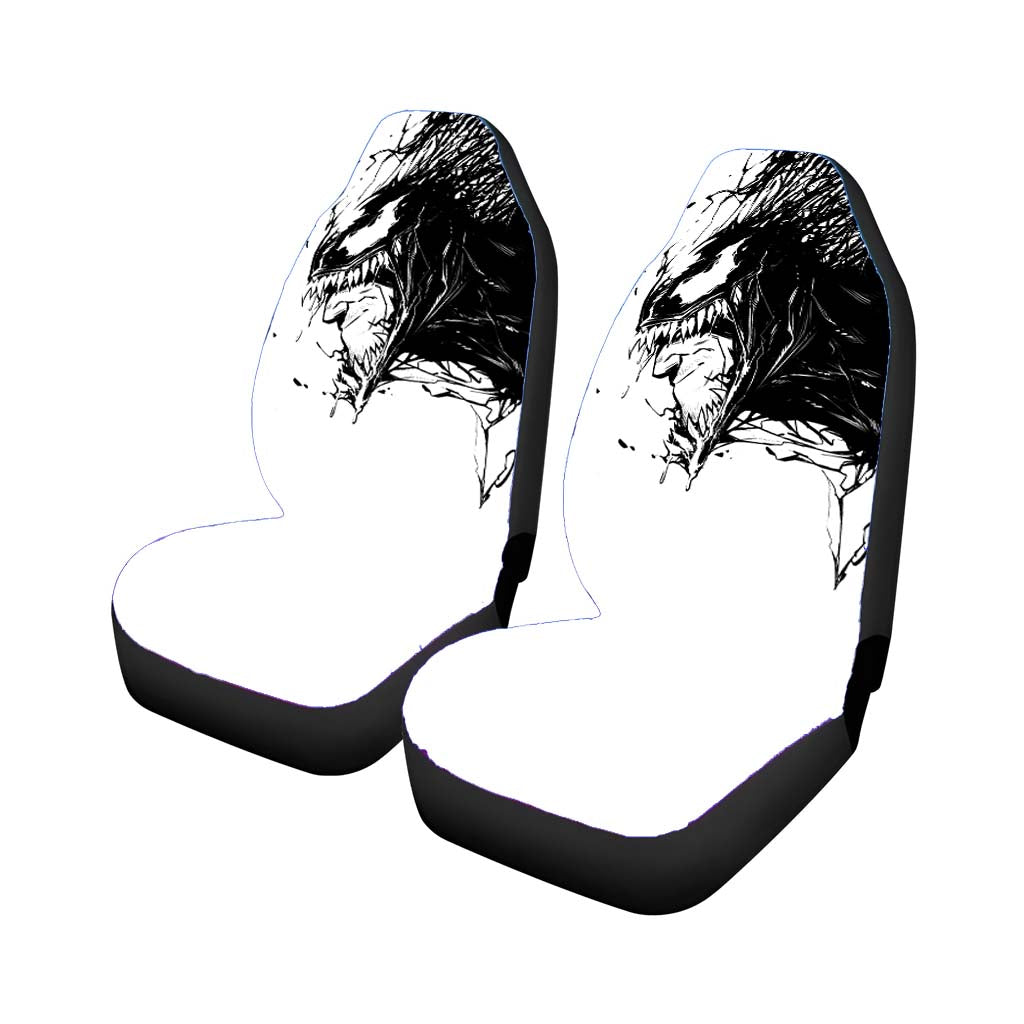 Venom Black White car Seat Covers