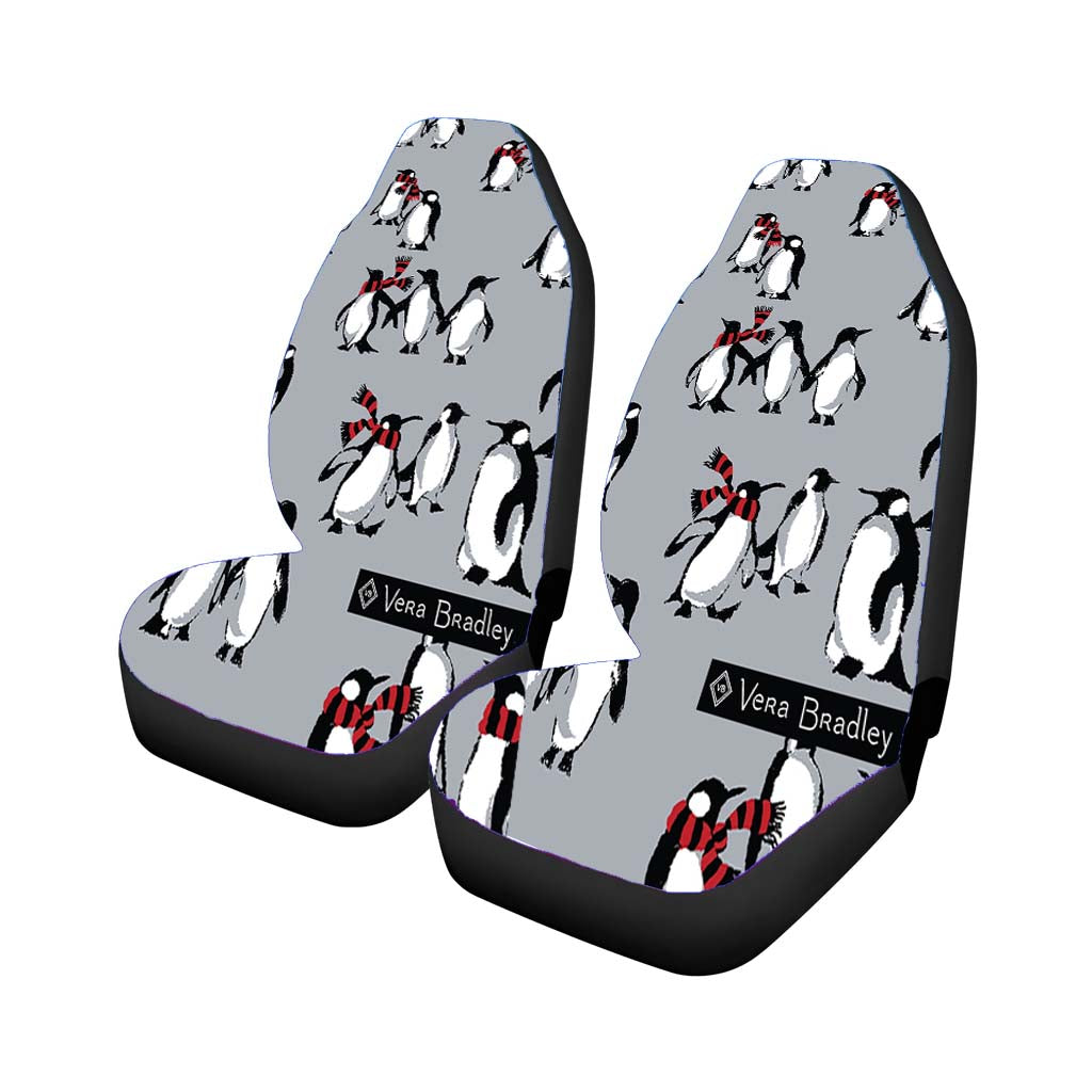 Vera Bradley Playful Penguins Gray car Seat Covers