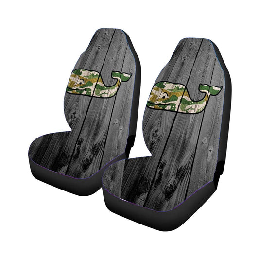 Vineyard Vines Camo Logo Dark Wood Wallpaper Car Seat Covers Universal Fit