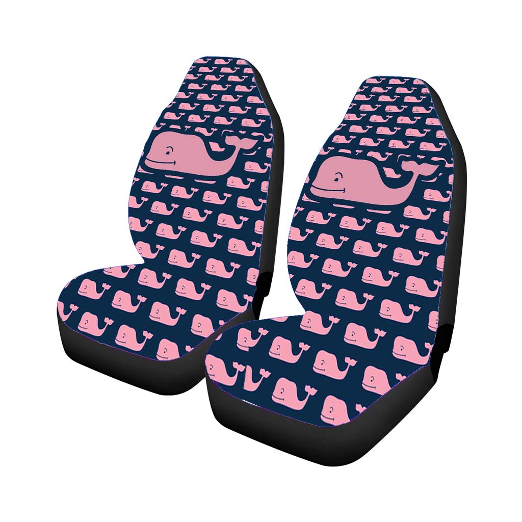 Vineyard Vines Pattern Pink Whale car Seat Covers