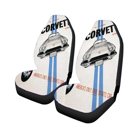 Vintage Corvette Poster Car Seat Covers