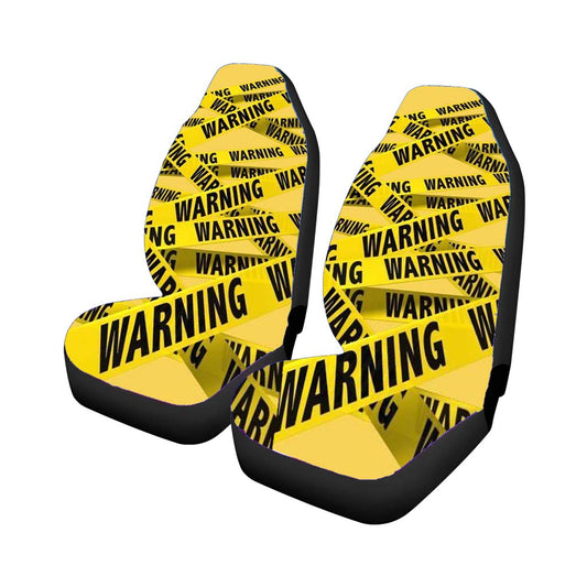 Warning Police Line Pattern Car Seat Covers