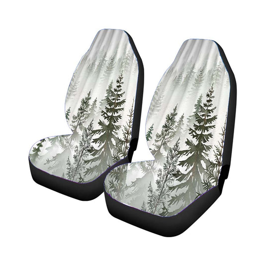 Watercolor Pine Forest Car Seat Covers