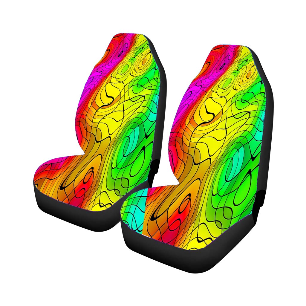 Wavy Lines Abstract August car Seat Covers