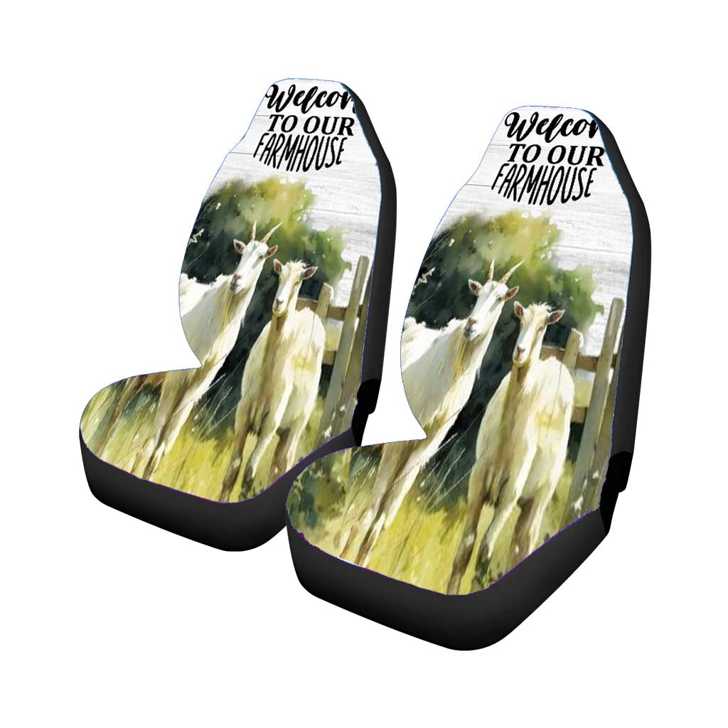 Welcome To Our Farm Goats car Seat Covers