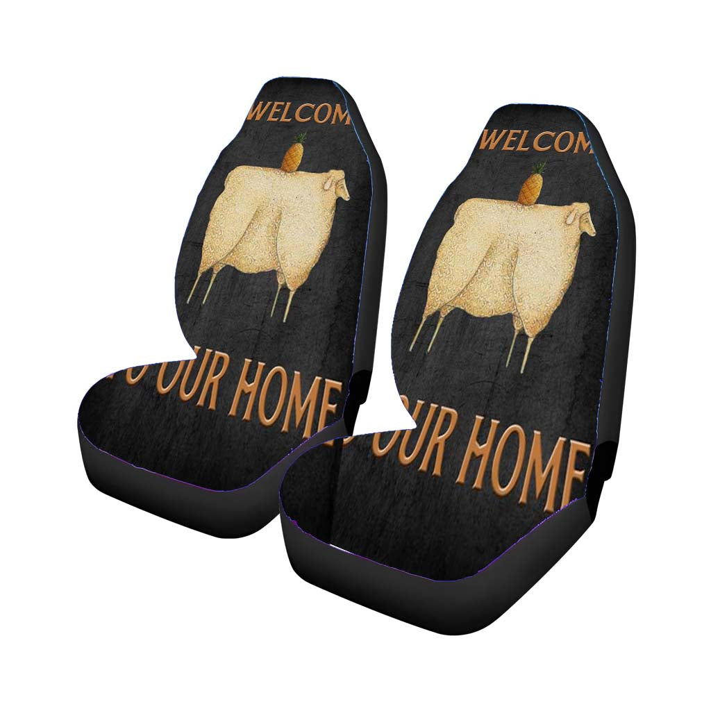 Welcome To Our Home Primitive Sheep And Pineapple car Seat Covers
